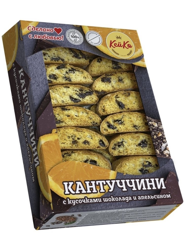 Кей Ко Кантуччини с кусочками шоколада и апельсином, 200г   в Иваново